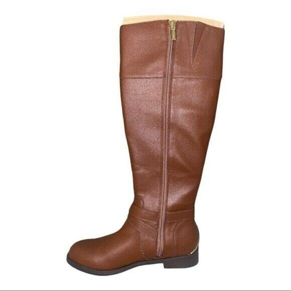 Kenneth Cole Reaction Brown Wind Faux Leather Riding Boots Size 5M New - Picture 3 of 7